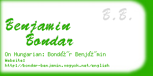 benjamin bondar business card